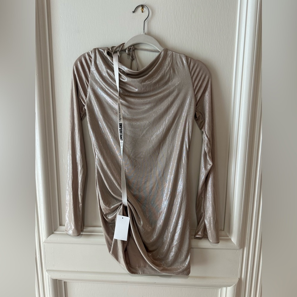 House of CB Metallic Beige Mini Dress - Picture 12 of 16